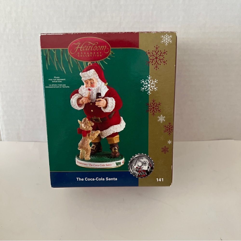 Heirloom Coca Cola 75th Anniversary Santa ornament New
